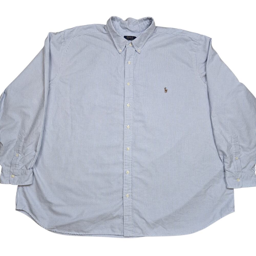 Polo Ralph Lauren Mens 4XB Striped Oxford Button Down Shirt Cotton